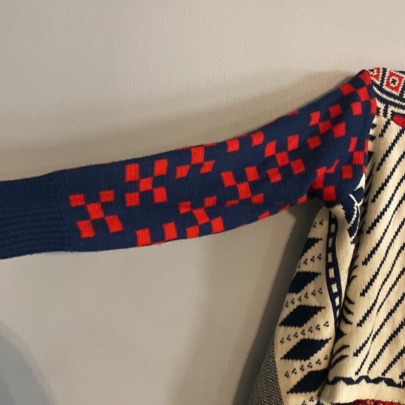 Double Zero Aztec southwest tribal geometric Patterned Cardigan Sweater Medium - Picture 4 of 7